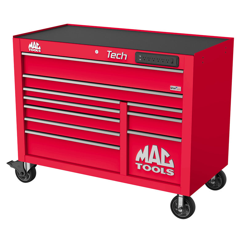 Tech™ Series 10-Drawer Workstation - Firebrick Red