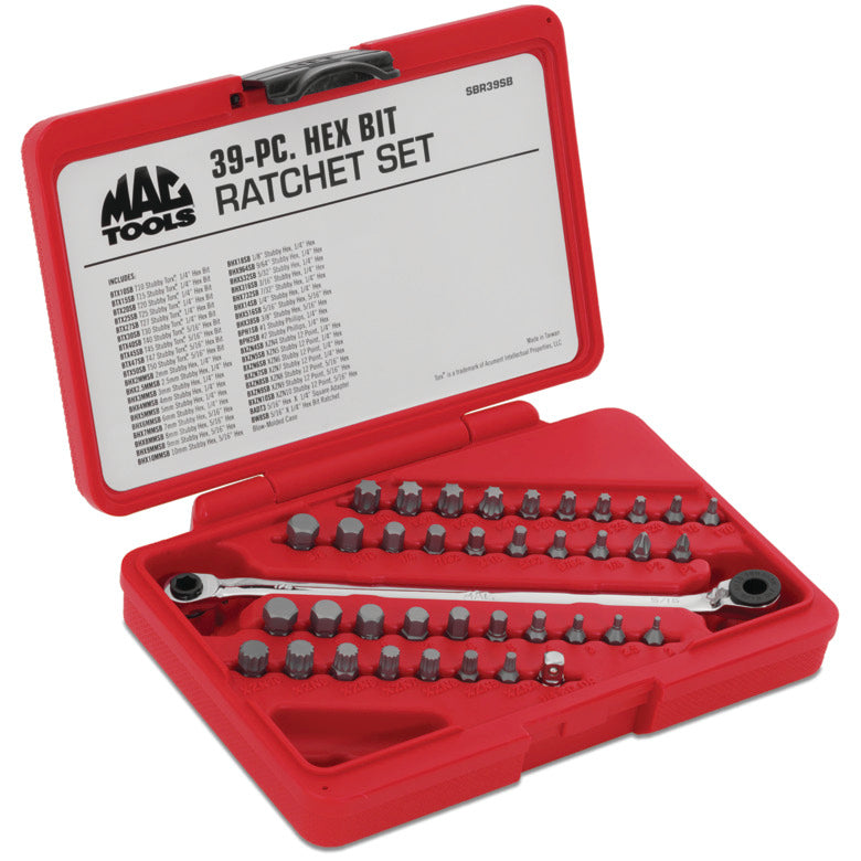 39-PC. Ratchet and Stubby Bit Set - SBR39SB | Mac Tools